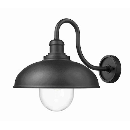 Z-Lite RLM 1-Light Outdoor Wall Light, 14 in W x 15.5 H, Sand Black 5026B-BK