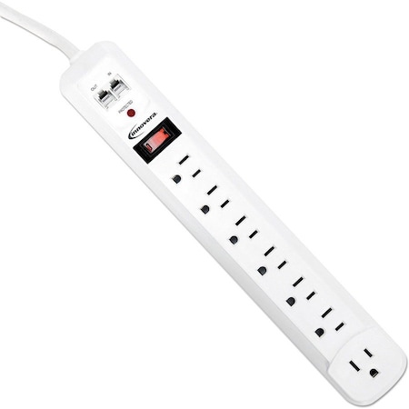 Innovera Outlet Strip, Surge, 4 ft., White IVR71654