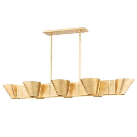 Hudson Valley Lighting Reeve 8 Light Linear 52 In. Vintage Gold Leaf 5652-VGL