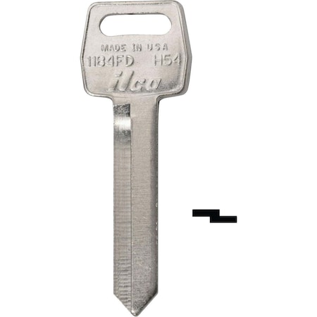 Kaba Ilco Ford Nickel Plated Automotive Key, H54 / 1184FD, 10PK AL01071002