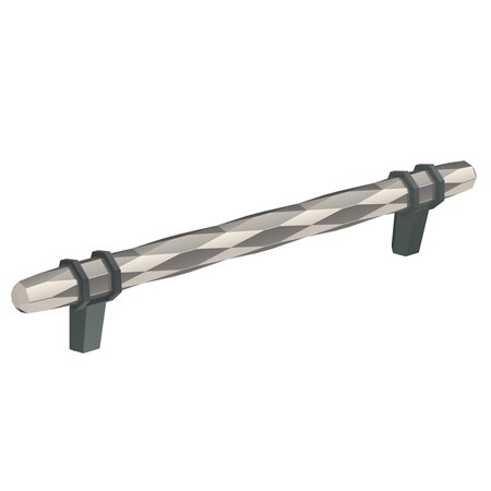 Amerock London 6-5/16 in 160 mm Center-to-Center Polished Nickel/Black Bronze Cabinet Pull BP36650PNBBR