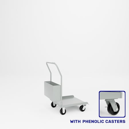 Pucel Drum Dolly Truck with Accessory Box, 25 in W x 25 in D x 12 in H, Light Blue DT-25-P