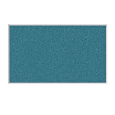 Ghent Fabric Bulletin Board, Satin Aluminum Frame, 4’H x 5’W, Teal AT45F97