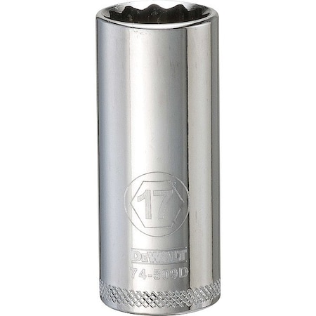 Dewalt Deep Socket, 12 Pt, 3/8in, 17 mm DWMT74509OSP