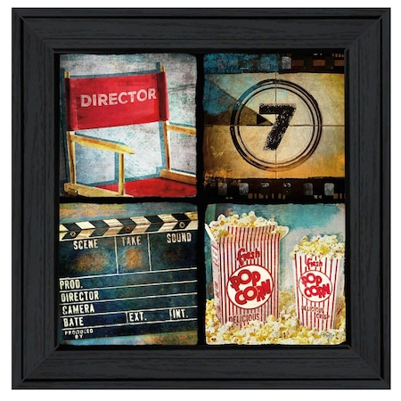 Homeroots At The Movies 4 Black Framed Print Wall Art 406602