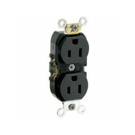 Leviton Commercial Grade Duplex Receptacle, 15 Amp, 125 Volt CR015-E