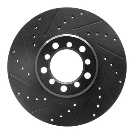 Dynamic Friction Co DFC Brake Rotor - Drilled and Slotted - Black 633-63017L