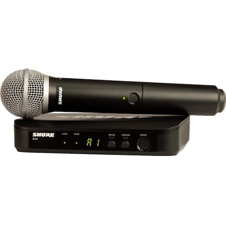 Shure VOCAL SYSTEM WITH (1) BLX4 WIRELESS RECEIVER AND (1) HANDHELD TRANSMITTER WITH P BLX24/PG58-J11