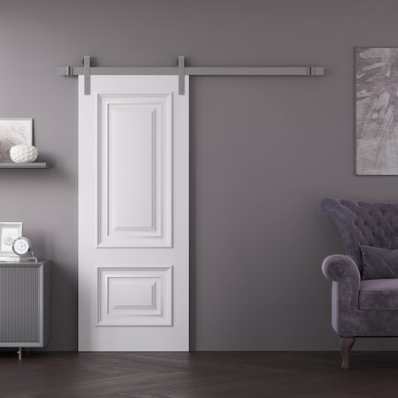 Sartodoors Barn Door 42x84 inches White Solid Core Modern Interior ROYAL9822BD-S-EMAL-4284