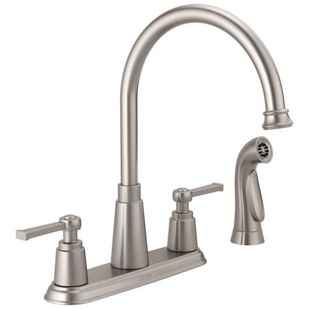 Delta Emmett Two Handle Kitchen Faucet with Spray 21742LF-SP