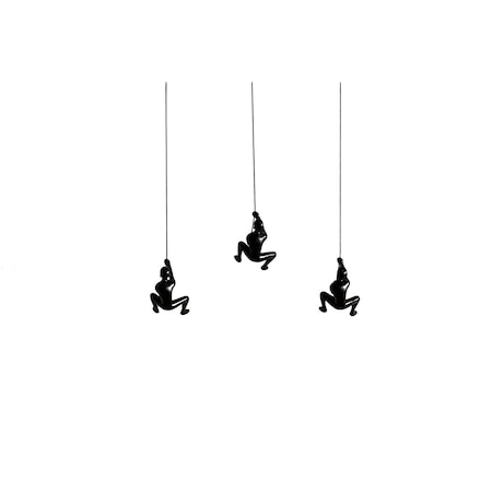 Homeroots Set of Three Black Resin Climbing Man Hanging Dimensional Sculpture, 3PK 293220