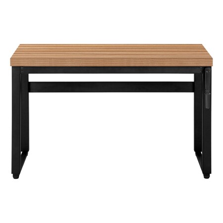 Homeroots Adjustable Brown and Black Wood and Metal Sled Computer Desk 489933