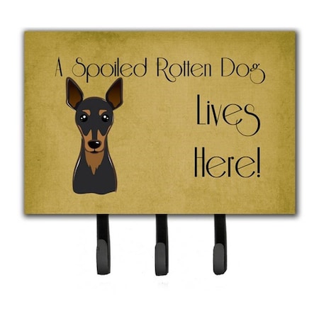Carolines Treasures Min Pin Spoiled Dog Lives Here Leash and Key Holder BB1488TH68