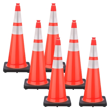 Mr. Chain 36" Traffic Orange Reflective Traffic Cone (6-Pack) 98080-6