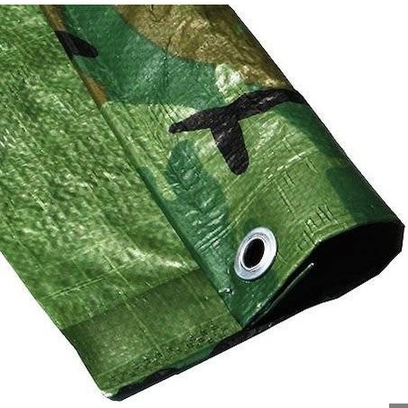 Tarps Now Poly Tarp, 18 x 24 Tarps, 8 Mil, Camo, Poly CS-P6GC-1824-3