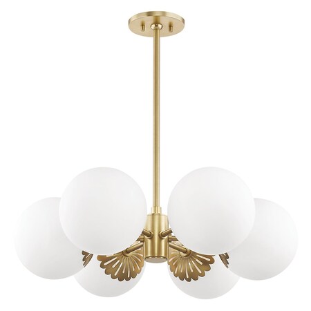 Mitzi Paige 6 Light Chandelier 26 In. Aged Brass H193806-AGB
