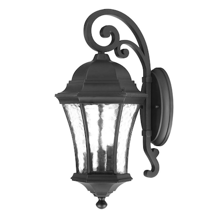 Homeroots XL Matte Black Tapered Hanging Lantern Wall Light 398365