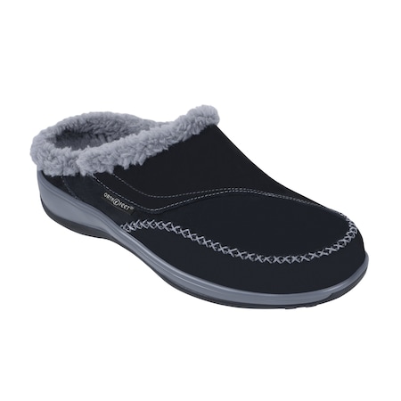 Orthofeet Charlotte Womens Slippers, Black, Size 6 S733