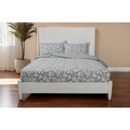Homeroots Gray Solid Wood California King Bed Frame 524819