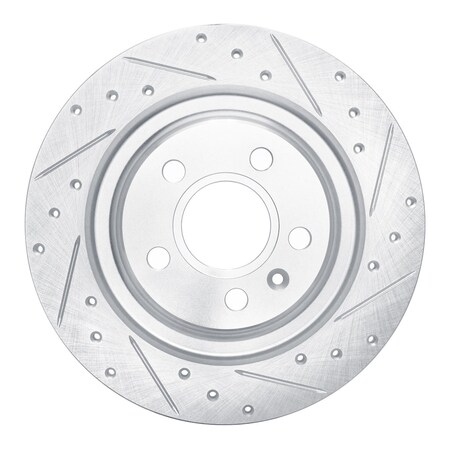 Dynamic Friction Co DFC Brake Rotor - Drilled and Slotted - Silver 631-27061R