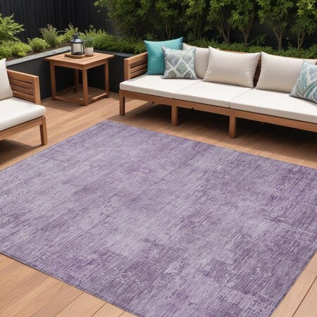 Homeroots 10' X 14' Lavender And Plum Abstract Washable Indoor Outdoor Area Rug 616243
