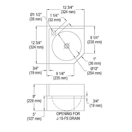 Just Manufacturing Corner Bathroom Sink, Wall, 12-3/4 In. L A35929-1-J
