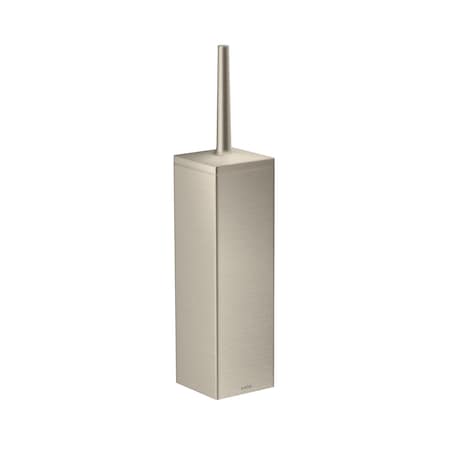 Axor Universal Rectangular Toilet Brush Holder, Wall-Mounted in Brushed Nickel 42655820