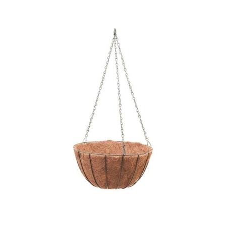 Panacea Products 14 in. Growers Hanging Basket with Coco Liner, Green Steel 259423