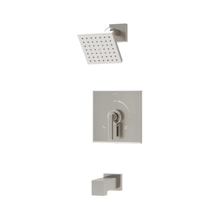 Symmons Duro HydroMersion Single Handle Tub and Shower Faucet Trim Kit with Volume Control S3692STN15TRM