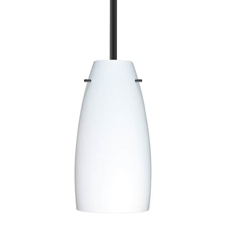 Besa Lighting Besa Tao 10 Stem Pendant, Opal Matte, Black Finish, 1x 9W LED 1TT-151207-LED-BK