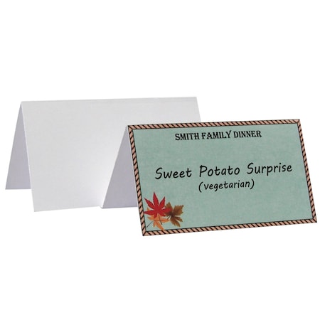 C-Line Products 2" x 3-1/2" Small White Scored Name Tent Cardstock for Laser/Inkjet Printers, 160/BX 87527
