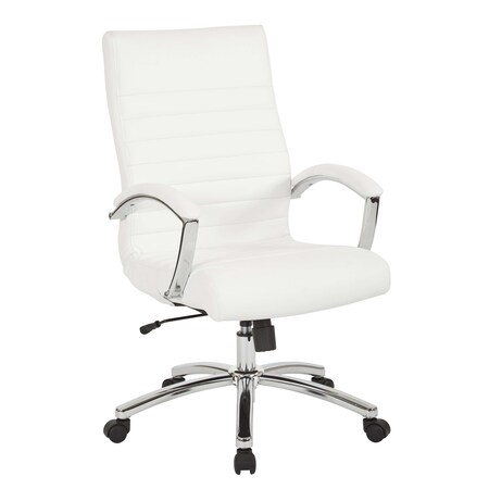 Office Star Products FL Series Executive Mid-Back Chair, White FL92017C-u11
