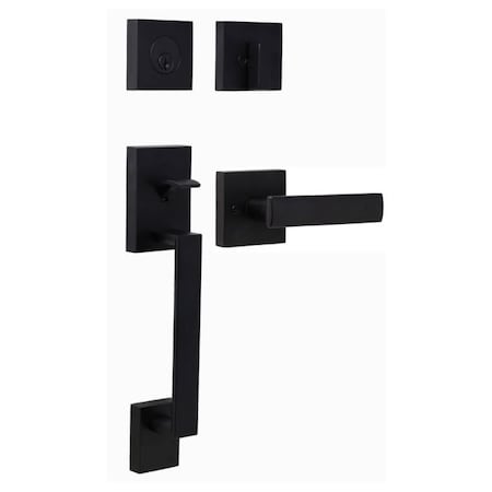 Weslock Brookside Single Cylinder Handleset with Utica Lever Trim with Adjustable Latch and Round 02880-232FR2D