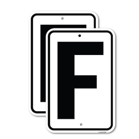 Signmission Sign with Letter F, 12'' X 18'' 2 Signs, Heavy Gauge Aluminum, 2PK A-1218-2PACK-22954