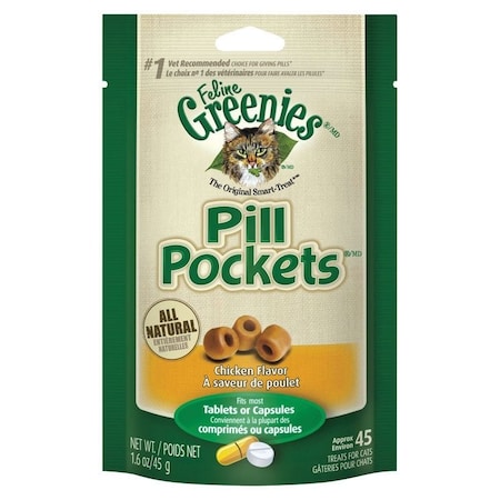 Greenies PILL POCKT CAT TREAT CHK, 45PK 428261