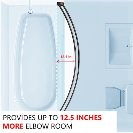 Utopia Alley Double Curved Aluminum Shower Rod, Oil Rubbed Bronze DCR2RB