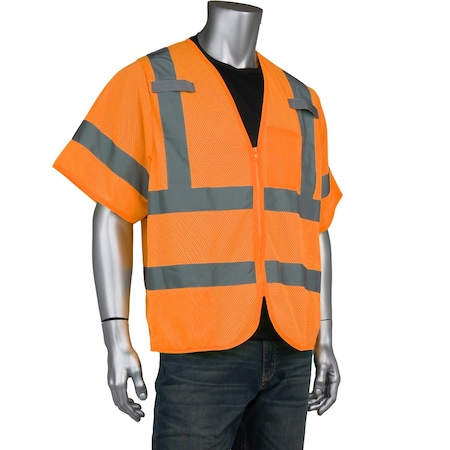 Pip ANSI Type R Class 3 Dual-Sized Two Pocket Mesh Vest 303-V101OR-L/XL