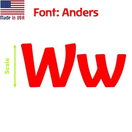 Aacc Self-Adhesive Vinyl Letter: w, Scale: 21 in. Color: Red Font: Anders by, 24PK AACC-Anders-lw-Red-I21x24