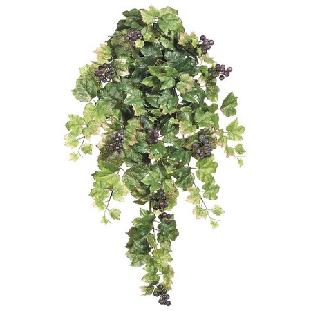 Allstate 30 Inch Grape Leaf Hanging Bush x9 with Grapes, 6PK PBW916-GR