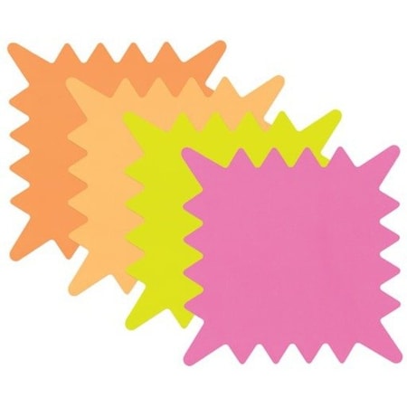 Cosco Die Cut Paper Signs, 5 1/4 x 5 1/4, Square, Assorted Colors, PK48 090244