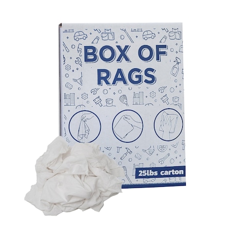 Supremeplus Recycled White Flannel (Polishing) Cleaning Rags, 25 lbs. Box SP-9824