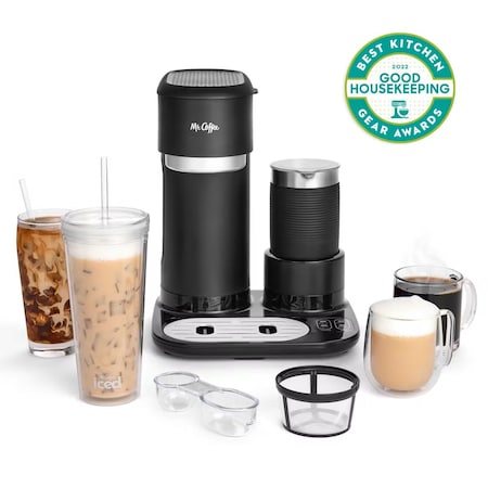 Mr. Coffee 4-in-1 Single Serve Latte Lux iced, and Hot Coffee Maker 2154962