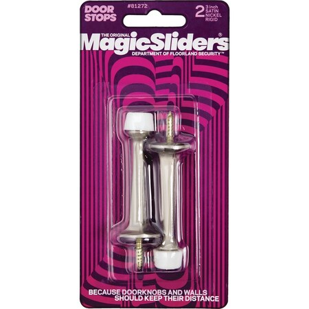 Magic Sliders 3'' Satin Nickel Rigid Door Stop, 2PK 81272