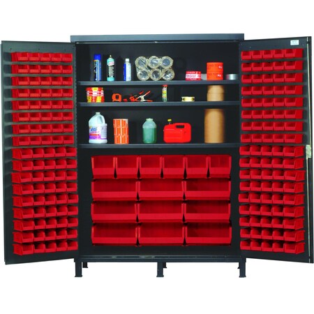 Quantum Storage Systems JUMBO STORAGE CABINET W/185 RED BINS QSC-60SRD