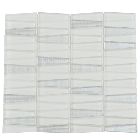 Apollo Tile White 12 in x 12.9 in Glass Glossy, Matte Floor and Wall Mosaic Tile 5.38 sqft/case, 5PK APLICL8811A