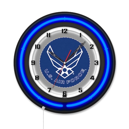Holland Bar Stool United States Air Force 19 Double Neon Wall Clock Clk19BK