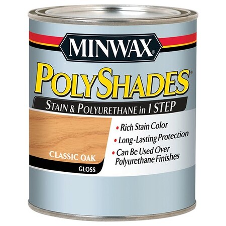 Minwax 1/2 Pt Minwax 21470 Classic Oak PolyShades Wood Stain And Polyurethane Gloss 21390