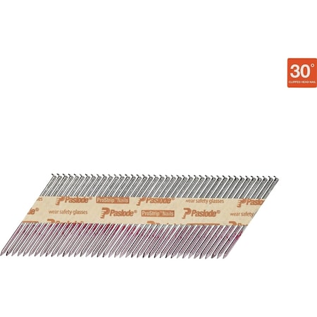 Paslode 3'' x 0.131'' 30 Degree Paper Tape Brite Smooth Shank RounDrive Framing Nails, 2500 Ct. 650830