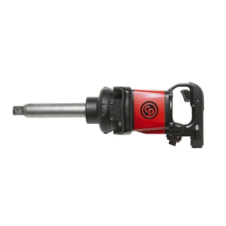 Chicago Pneumatic Air Impact Wrench, 1 in, 6 in Ext Anvil, TL, D-Handle, Torque 1920 ft.lb, 5,200 RPM, Pinless Rocking CP7782TL-6