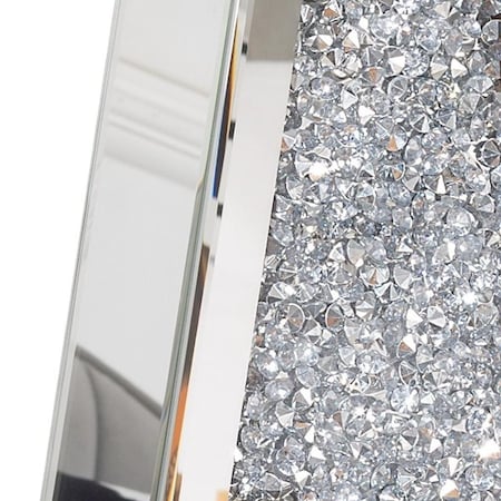 Homeroots 12" Silver Faux Crystal And Mirrored Glass Table Vase 642848